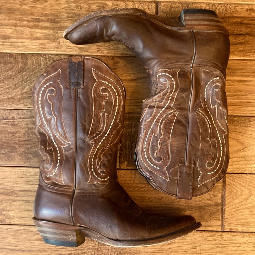 Ariat Heritage Leather Cowboy Cowgirl Western Rodeo Boots Brown Size 7.5